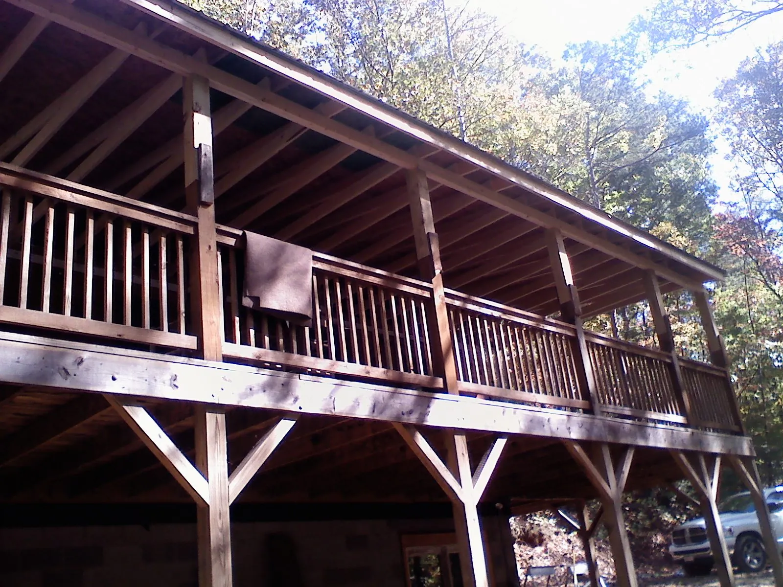 Timber framing under a new elevated porch and deck — Roof Leak Repair in Lanett by Roofing Brothers